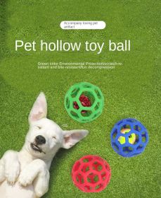 Dog toy hollow ball bite-resistant elastic rubber ball bell pet toy; Jingle Bell Toy Ball - blue - Hollow ball (with tennis ball)