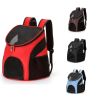 Portable Foldable Mesh Pet Carrier Dog Backpack Breathable Bag Dog Cat Large Capacity Outdoor Travel Carrier Double Shoulder Bag - red - 30cmx24cmx33c