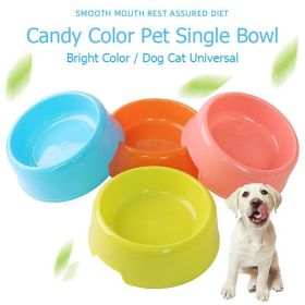 1Pc High Quality Solid Color Pet Bowls Candy-Colored Lightweight Plastic Single Bowl Small Dog Cat Pet Bowl Pet Feeding Supplies - pink - M