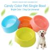 1Pc High Quality Solid Color Pet Bowls Candy-Colored Lightweight Plastic Single Bowl Small Dog Cat Pet Bowl Pet Feeding Supplies - blue - S