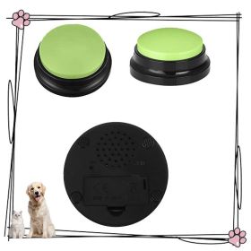 Dog Talking Button For Communication; Voice Recording Button Pet Training Buzzer; Dog Buttons - Green