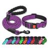 No Pull Dog Harness; Adjustable Nylon Dog Vest & Leashes For Walking Training; Pet Supplies - Purple - M