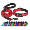 No Pull Dog Harness; Adjustable Nylon Dog Vest & Leashes For Walking Training; Pet Supplies - Red - S