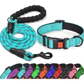 No Pull Dog Harness; Adjustable Nylon Dog Vest & Leashes For Walking Training; Pet Supplies - Lake Blue - S