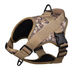 Dog Harness; large dog training tactical chest strap; K9 pet chest strap; vest type reflective dog rope; explosion-proof impulse traction - Yellow cam