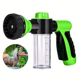 Pet Dog Wash Outdoor, High-Pressure Pet Shower Sprayer Dog Shower Brush And Pet Grooming Comb For Watering Flowers, Car Washing, Pet Bathing - Green