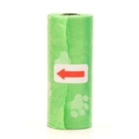 15Pcs/Roll Dog Cat Poop Bag Degradable Pet Garbage Bag Suitable for All Pets Outdoor Home Cleaning Bag For Pet Home Clean - Green