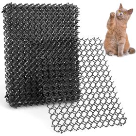 10Pcs Cat Scat Mat with Spikes 15.8x12.5in Cat Repellent Scat Mats Spike Deterrent Stopper Mat for Pet Cats Dogs 13x1ft Area - Black