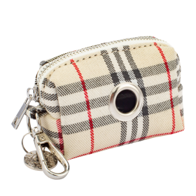 Waste Bag Holder -Beige Plaid - Beige Plaid