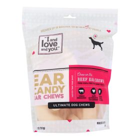 I And Love And You Dog Chews - Ear Candy - Beef Ear - 5 Count - Case Of 6 - Default