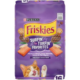 Friskies Dry Cat Food, Surfin' & Turfin' Favorites, 16 lb. Bag - Friskies