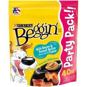 Purina Beggin' Bacon & Peanut Butter Flavor Treats for Dogs, 40 oz Pouch - Beggin'