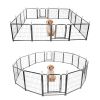 16 Panels Dog Playpen for outdoor,yard,camping,24"Height dog fence with 2 doors. - as Pic