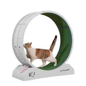 Cat Running Wheel, Cat Exercise Stylish Treadmill for Indoor Cats, Sturdy Quiet Lightweight Plastic Material, Gray - As Picture