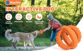 Interactive Dog Toys Detachable Dog Tug of War Toy with 2 Rings Natural Rubber Dog Chew Toys Suitable for Large Dogs for Teeth Cleaning, orange - As P