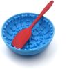 Silicone pet bowl anti-choking pet slow food bowl dog supplies silicone pet slow food bowl - BD055-blue