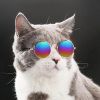 Pet Sunglasses Dog Cat Vintage Round Reflection Glasses for Photos Props Fashion Accessories - Yellow