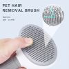 Pet Comb Stainless Steel Needle Comb Dog And Cat Hair Removal Floating Hair Cleaning Beauty Skin Care Pet Dog Cleaning Brush - Gray