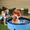 63 Inch Foldable Leakproof Dog Pet Pool Bathing Tub Kiddie Pool for Dogs Cats and Kids - Blue