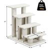 24 Inch 4-Step Pet Stairs Carpeted Ladder Ramp Scratching Post Cat Tree Climber - Beige