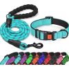 No Pull Dog Harness; Adjustable Nylon Dog Vest & Leashes For Walking Training; Pet Supplies - Purple - L