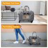 Cat Dog Carrier with Wheels Airline Approved Rolling Pet Carrier with Telescopic Handle Shoulder Strap - Gray