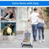 55L Foldable Rolling Cart with Wheels, Portable Updated Utility Tools Rolling Crate w/ Telescopic Handle, Yellow/Gray with Lid  - TL1007