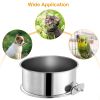 Stainless Steel Dog Bowl Pets Hanging Food Bowl Detachable Pet Cage Food Water Bowl with Clamp Holder - M