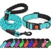 No Pull Dog Harness; Adjustable Nylon Dog Vest & Leashes For Walking Training; Pet Supplies - Lake Blue - XS