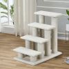 24 Inch 4-Step Pet Stairs Carpeted Ladder Ramp Scratching Post Cat Tree Climber - Beige