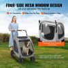 VEVOR Pet Stroller, 4 Wheels Dog Stroller Rotate with Brakes, 160lbs Weight Capacity, Puppy Stroller with Breathable Mesh Windows and Height-Adjustabl