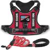 Pet Harness And Leash Set For Dog & Cat; Adjustable No Pull Service Dog Vest Harness For Walking - Red - L