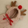 Warm Dog Sweater Christmas Elk Costume Drawstring Hooded Sweatshirt For Small & Medium Dogs - Apricot - XS