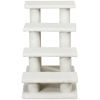 24 Inch 4-Step Pet Stairs Carpeted Ladder Ramp Scratching Post Cat Tree Climber - Beige