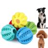 Dog Squeaky Ball Toy; Pet Chew Toy For Dog; Tooth Cleaning Ball Bite Resistant Pet Supplies - Blue - 2.7Inch