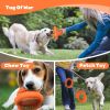 Interactive Dog Toys Detachable Dog Tug of War Toy with 2 Rings Natural Rubber Dog Chew Toys Suitable for Large Dogs for Teeth Cleaning, orange - As P