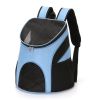 Portable Foldable Mesh Pet Carrier Dog Backpack Breathable Bag Dog Cat Large Capacity Outdoor Travel Carrier Double Shoulder Bag - blue - 30cmx24cmx33