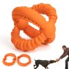 Interactive Dog Toys Detachable Dog Tug of War Toy with 2 Rings Natural Rubber Dog Chew Toys Suitable for Large Dogs for Teeth Cleaning, orange - As P