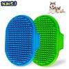 1 Pcs Pets Silicone Washing Glove Dog Cat Bath Brush Comb Rubber Glove Hair Grooming Massaging Kitchen Cleaning Gloves - Blue