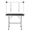 Professional Dog Pet Grooming Table Large Adjustable Heavy Duty Portable w/Arm & Noose & Mesh Tray - Black