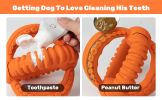 Interactive Dog Toys Detachable Dog Tug of War Toy with 2 Rings Natural Rubber Dog Chew Toys Suitable for Large Dogs for Teeth Cleaning, orange - As P