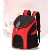 Portable Foldable Mesh Pet Carrier Dog Backpack Breathable Bag Dog Cat Large Capacity Outdoor Travel Carrier Double Shoulder Bag - red - 30cmx24cmx33c