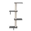 5 Pcs Wall Mounted Cat Climber Set;  Floating Cat Shelves and Perches;  Cat Activity Tree with Scratching Posts;  Modern Cat Furniture - Gray