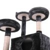 Cat Tree Cat Tower with Scratching Ball, Plush Cushion, Ladder and Condos for Indoor Cats, Gray XH - black