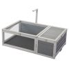 Tortoise House Wooden Turtle Habitat with Removable Top and Tray for Indoors and Outdoors, Gray XH - Grey