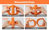 Interactive Dog Toys Detachable Dog Tug of War Toy with 2 Rings Natural Rubber Dog Chew Toys Suitable for Large Dogs for Teeth Cleaning, orange - As P