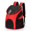 Portable Foldable Mesh Pet Carrier Dog Backpack Breathable Bag Dog Cat Large Capacity Outdoor Travel Carrier Double Shoulder Bag - red - 30cmx24cmx33c