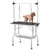 Professional Dog Pet Grooming Table Large Adjustable Heavy Duty Portable w/Arm & Noose & Mesh Tray - Black