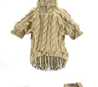 Pet Turtleneck Knitted Sweater Winter Dog Cat Keep Warm (Option: Beige-XS)